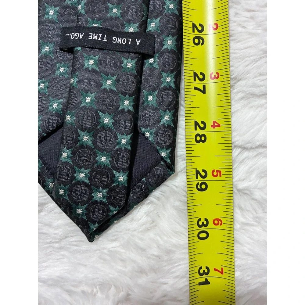 Star Wars Mens Necktie Black Green Geometric Galactic Empire Rebel Alliance Logo